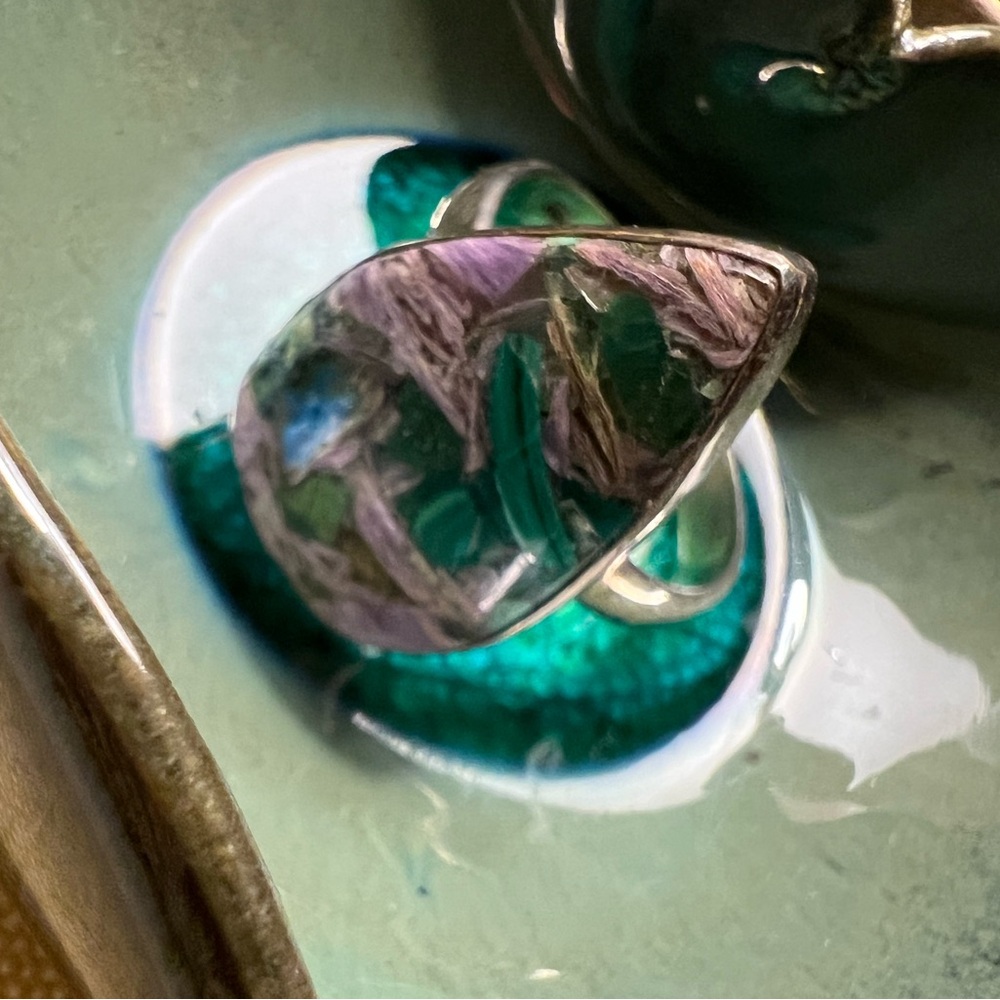 Teardrop Shaped Multicolored Ring